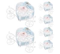HEMOTON 6pièces Lot de Boîtes à Friandises Forme de Carrosse pour Mariage Présentoirs à Bonbons Centres de Table Contenants Réutilisables