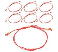 HEMOTON 7 Pièces Bracelet Cordon Rouge Ajustable pour Femmes et Hommes Bracelet Fil Protection Léger et Réglable Accessoire Mode Amour et Amitié