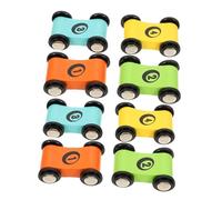 HEMOTON 8 pièces Voiture Bois Miniature pour Garçon Fille Éducatif de Course de Petites Voitures Colorées pour Garçons et Filles Piste de Course Bois Éveil Motricité Fine