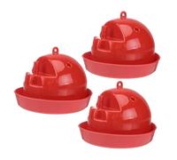 HEMOTON Abreuvoir pour Poulets Automatiques, Bol d'alimentation Rouge 3 Pcs, Abreuvoir pour Volailles Petits Poulets Usage Élevage Domestique