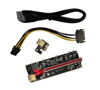 HEMOTON Adaptateur D'extension Pci-e 1x vers 16x Interface 6 Broches Structure Raisonnable en Alliage D'aluminium pour Carte Graphique pour Minage