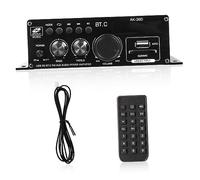 HEMOTON Amplificateur Stéréo 12v sans Fil pour Voiture et Maison, Récepteur Audio Compact, Contrôle à Distance, Alliage Aluminium Solide, Usage Automobile et Domestique, Couleur Noire