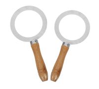 HEMOTON Anneau à Crème Brûlée Au Lait en Acier Inoxydable 90mm Et 95mm avec Poignée en Bois, Caramélisation Rapide, Joint De Tasse à Thé Au Lait, 2 Pièces pour Préparation Maison Et Café