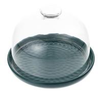 HEMOTON Assiette à Gâteau Ronde en Verre et Céramique Couvercle Vert | Présentation Élégante, Protection la Poussière, pour Desserts et Pâtisseries, Usage Thé ou Cocktail