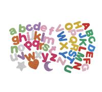 HEMOTON Autocollants Alphabet en EVA Pailleté 52 Lettres Capitales et Minuscules Autocollants Éducatifs Décoratifs Soi-Même pour Loisirs Créatifs et Apprentissage