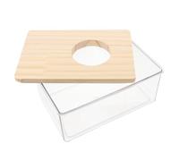 HEMOTON Bac de Bain Transparent pour Hamster Salle de Bain pour Petit Animal Nid avec Matelas Bac à Sable Décoration pour Habitat Animalier Lit pour Cage