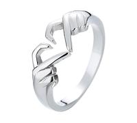 HEMOTON Bague Cœur Ouverte Réglable pour Femmes Anneau Couple Alliage Doigt Romantique Adaptable Cadeau Anniversaire Saint-valentin