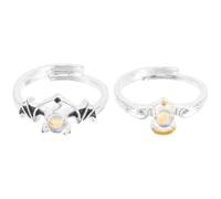 HEMOTON Bague de Couple Ange et Diable en Alliage Pierre de Lune, Design Luxueux et Exclusif, Présent pour Amoureux et Amis