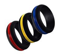 HEMOTON Bagues de Couple Couleur Aléatoire 3 Pièces en Silicone, Anneaux en Silicone Élégants et Charmants, Couleurs, Très Résistants, Presque Anti-rayures, pour