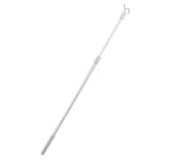 HEMOTON Baguette à Rideaux Télescopique Commande Facile en Alliage D'aluminium Argenté, Longueur Ajustable de 30 à 60cm avec Crochet pour Stores en Bureaux et Fenêtres Variées