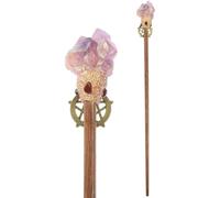 HEMOTON Baguette en Cristal Naturel Éclats D’Améthyste Accessoire de Cosplay Halloween Décoration Mystique Unique pour Fête et Costume Baguette de Sorcier Originale