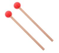 HEMOTON Baguettes de Batterie Réutilisables en Bois Tête en Caoutchouc Rouge, Maillets de Percussion Polyvalents pour Marimba et Xylophone, Design Unique pour Orchestres et Écoles