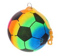 HEMOTON Ballon de Football Gonflable avec Corde à Ressort Petit Ballon pour Jeux Extérieurs et Danse Maternelle Léger et Coloré pour Garçons et Filles