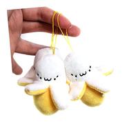 HEMOTON Banane en Peluche à Suspendre Douce 7 Cm 3 Pièces pour Garçon Et Filles Jouet Sensoriel Déco Paquet à Main Présent d'apprentissage du Langage