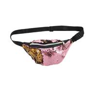 HEMOTON Banane Pailleté Brillant avec Ceinture Ajustable Pochette pour Fille Et Voyages De Sport à Sequins
