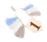 HEMOTON Bannière Chaise Haute Premier Anniversaire Boho avec Perles Bois et Franges Laine Décoration Fête An Style pour Garçon et Fille