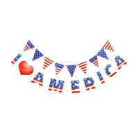 HEMOTON Bannière Fanions Independence Day Drapeau Américain Décoration Fête Patriotique pour Intérieur Extérieur