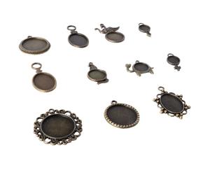 HEMOTON Base de Pendentif de Formes Variées 9 Pièces en Alliage Résistant la Déformation, Plateaux Suspendus et Fabrication de Médaillons pour Création Bijoux DIY Plusieurs styles