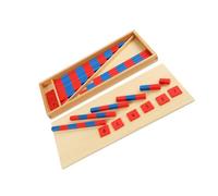 HEMOTON Bâtonnets de Comptage en Bois Rouges et Bleus pour Garçon et Filles - Jeu Éducatif Montessori - Aide Pédagogique Mathématique - D’Éveil Numérique - Tiges de Comptage Colorées pour