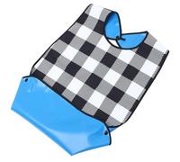 HEMOTON Bavoir Adulte Imperméable Noir et Blanc à Bouton-pression, Bavoir Lavable pour Personnes Âgées, Protège-vêtements Réutilisable pour Manger, Accessoire Pratique pour Repas