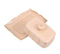 HEMOTON Beurrier en Céramique Khaki avec Couvercle, Plat de Beurre Rétro Réutilisable, Récipient de Conservation du Beurre Simple et Fonctionnel Cuisine