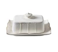 Hemoton Beurrier vintage en céramique avec couvercle couvert - Récipient de conservation des aliments avec couvercle - Beurre de l'Ouest de l'Est pour usage domestique - Blanc - Hermétique