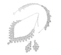 HEMOTON Bijoux pour Mariage Diadèmes Boucles Oreilles et Collier Strass pour Mariée et Demoiselles Honneur