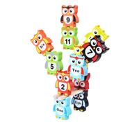 HEMOTON Blocs Empilables Bois Colorés Forme de Hibou Éducatif pour Garçon Fille Stimulation Cognitive Formes Développement et Patience Cadeau pour Tout