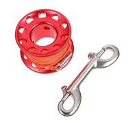 HEMOTON Bobine De Plongée sous-Marine Antimélange en Aluminium, 15m Rouge, Dévidoir Résistant à l'usure, Accessoire pour Plongée Souterraine Et Immersion