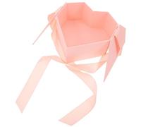 HEMOTON Boîte Cadeau Cœur Rose avec Couvercle à Rabat et Ruban Boîte Carton pour Bijoux Emballage Savon Fleurs pour Mariage Saint-valentin et Anniversaires