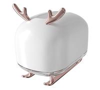 HEMOTON Boîte Distributrice de Mouchoirs Blanche en Abs Décoration Cerf Traîneau, Facile à Nettoyer et Capacité de Rangement Solide, Salon Voiture