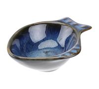 HEMOTON Bol à Sauces Céramique Forme De Poisson Plat De Service Pour Apéritif Et Condiments Pour Maison Restaurants Et Événements Bleu