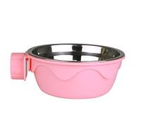 HEMOTON Bol Suspendu pour Animaux Acier Inoxydable Bol Détachable pour Chien et Chat et Pratique Rose pour Cage et Enclos