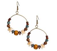 HEMOTON Boucles D'oreilles Créoles Fantaisie Perlées, Pour Femmes, Style Bohème Fait Main Pour Tenue Décontractée