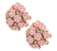 HEMOTON Boucles D'oreilles Fleuries Femme, Puces D'oreilles en Céramique Rose Clair, Bijoux Légers pour Fêtes et Quotidien, Design Simple et Charme Discret, Taille Mini Compacte