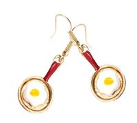 HEMOTON Boucles Oreilles Asymétriques Clous Petits Spatules Rouges Légères Originales pour Femmes Jeunes Cadeau Mode