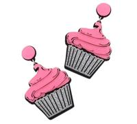 HEMOTON Boucles Oreilles Cupcake Pendantes Drôles pour Femmes et Adolescentes Légères et Confortables Cadeau Mode pour Fêtes et Anniversaires
