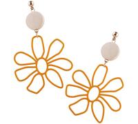 HEMOTON Boucles Oreilles Déclaration Fleurs Bois Longues Légères pour Femmes Bijoux été Vacances Élégants Boucles Pendantes Originales