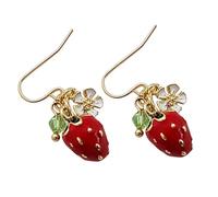 HEMOTON Boucles Oreilles Fraise Légères pour Femmes et Adolescentes Confortables à Porter Toute la Journée Bijoux Mode pour Fêtes et Occasions Spéciales