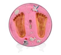 HEMOTON boue de main de bébé de bébé bébé personnalise de baptême cadres photo rustiques kit mains et de bébé fer rose