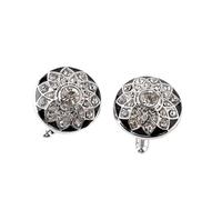 HEMOTON Boutons de Manchette en Alliage Noir, Design Ergonomique Portable Broderie Diamant Fleurs Style Chic Classique Homme pour Anniversaire ou Mariage
