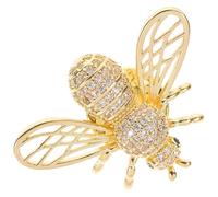 HEMOTON Broche Abeille Dorée Cuivre avec Zircon Micro Incrusté Épingle Légère pour Vêtements Sacs à Dos et Accessoires Décoration Chic et Portable pour Femmes