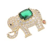 HEMOTON Broche Éléphant Dorée Cristaux Zircone Cubique Pin Animale Scintillante pour Femme Accessoire Chic pour Veste Écharpe et Cocktail