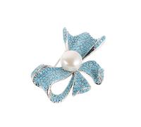 HEMOTON Broche Nœud en Perles Bleu Clair, Épingle à Nœud Légère pour Femme, Accessoire de Costume Élégant, Broche pour Pull et Chapeau, Bijoux Mode Polyvalents pour Occasions Spéciales