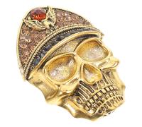 HEMOTON Broche Tête de Mort en Alliage de Zinc et Cristaux, Épingle Facile à Poser ou Retirer, Style Chic et Créatif pour Vêtements et Accessoires Gothiques