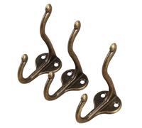 HEMOTON Bronze Crochet Mural Vintage 10 Pièces Double Trou | Patère Murale Café, Usage Chambre et Salle de Bain, pour Serviette et Pantalon, Lot Unique