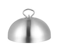 Hemoton Burger Dome Couvercle de cuisine en acier inoxydable pour fondre le fromage à la pizza à hamburger avec poignée pour cuiseur vapeur 20 cm, Acier anti-rouille, argenté, 28cm