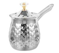 HEMOTON Cafetière Turque en Acier Inoxydable 400ml Poignée Anti-brûlure Design Vintage pour Usage Domestique et Hôtel