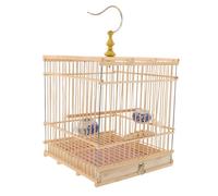 HEMOTON Cage à Oiseaux Rectangulaire Carbonisée Habitat Naturel Stable pour Pinsons et Zostérops Design Vintage avec Plateau Amovible et Crochet Suspendu Décoration Intérieure et Balcon