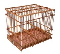 HEMOTON Cage à Oiseaux Rectangulaire en Bambou Vintage Portable pour Petits Oiseaux comme Pinsons et Perroquets, Décor Rétro Polyvalent pour Balcon et Jardin Extérieur